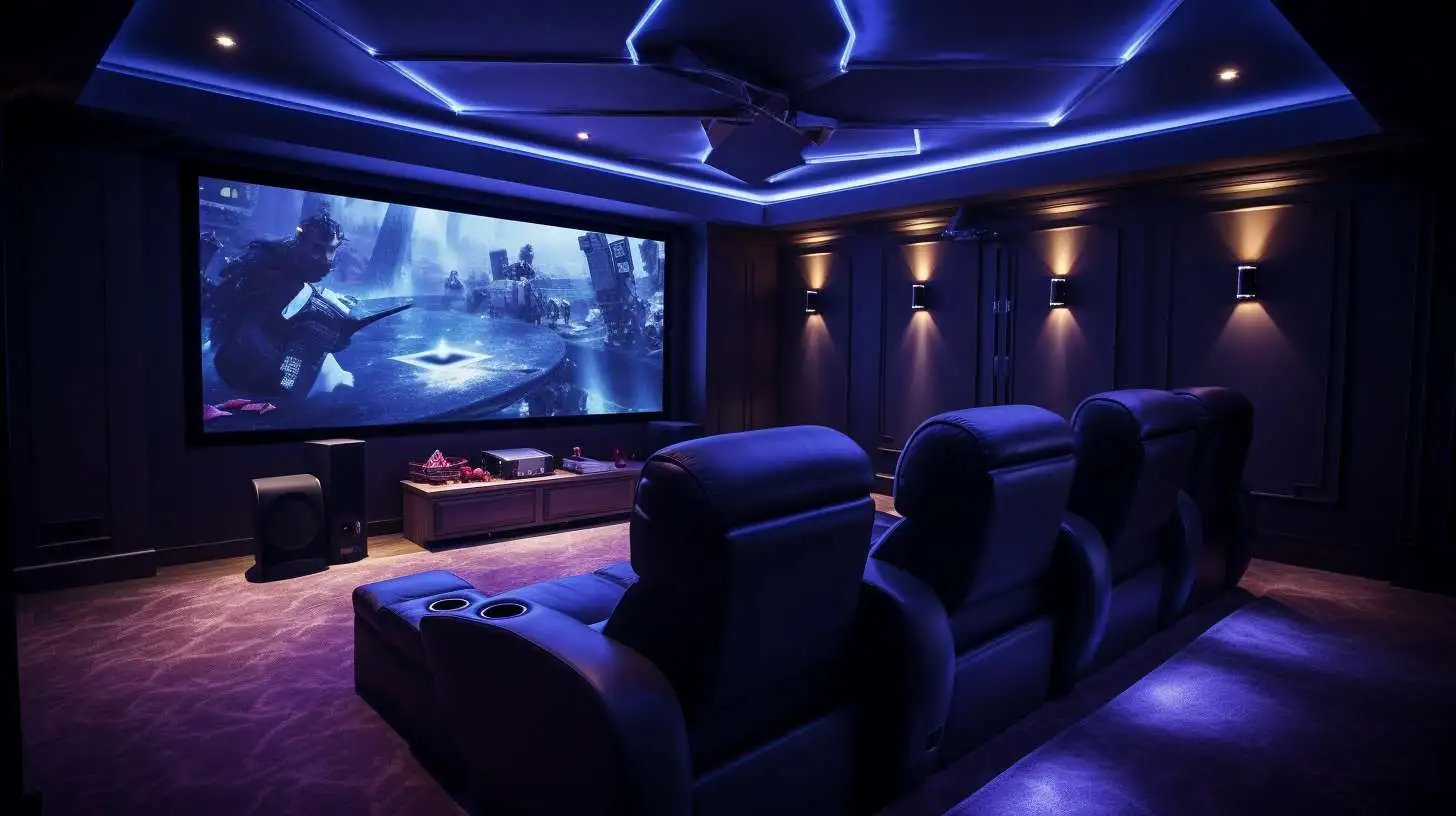 home theater lighting, theater lighting ideas, smart lighting, recessed lights, DIY home theater lighting